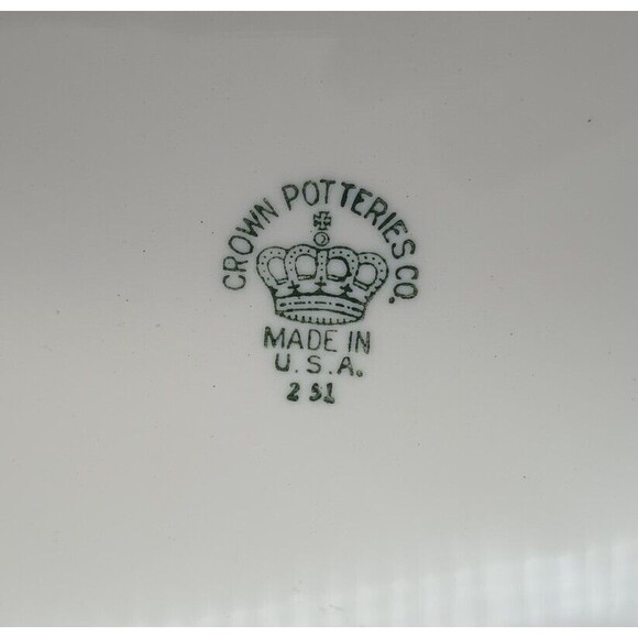 Vtg Crown Pottery Transferware Platter  Botanical Flower - Picture 6 of 8